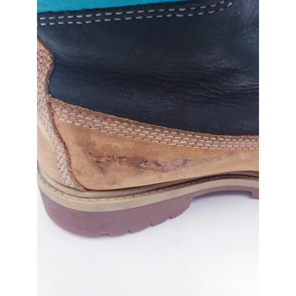 Timberland 6 Inch Premium Waterproof Boots Nubuck Tan Black Teal Youth Size 5